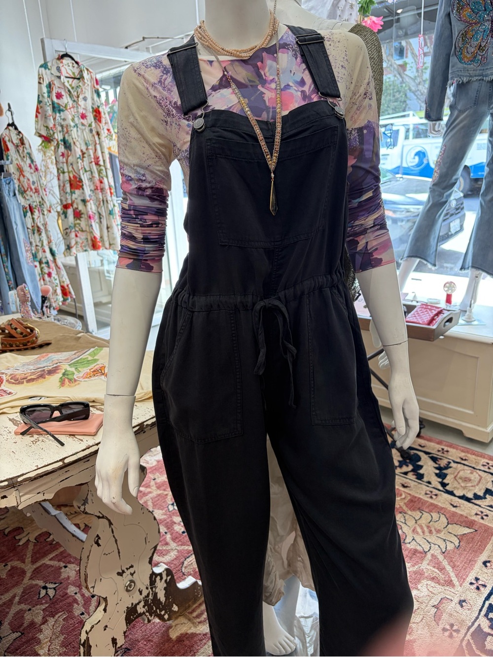 paparazzi Black Soft Drawstring Overalls
